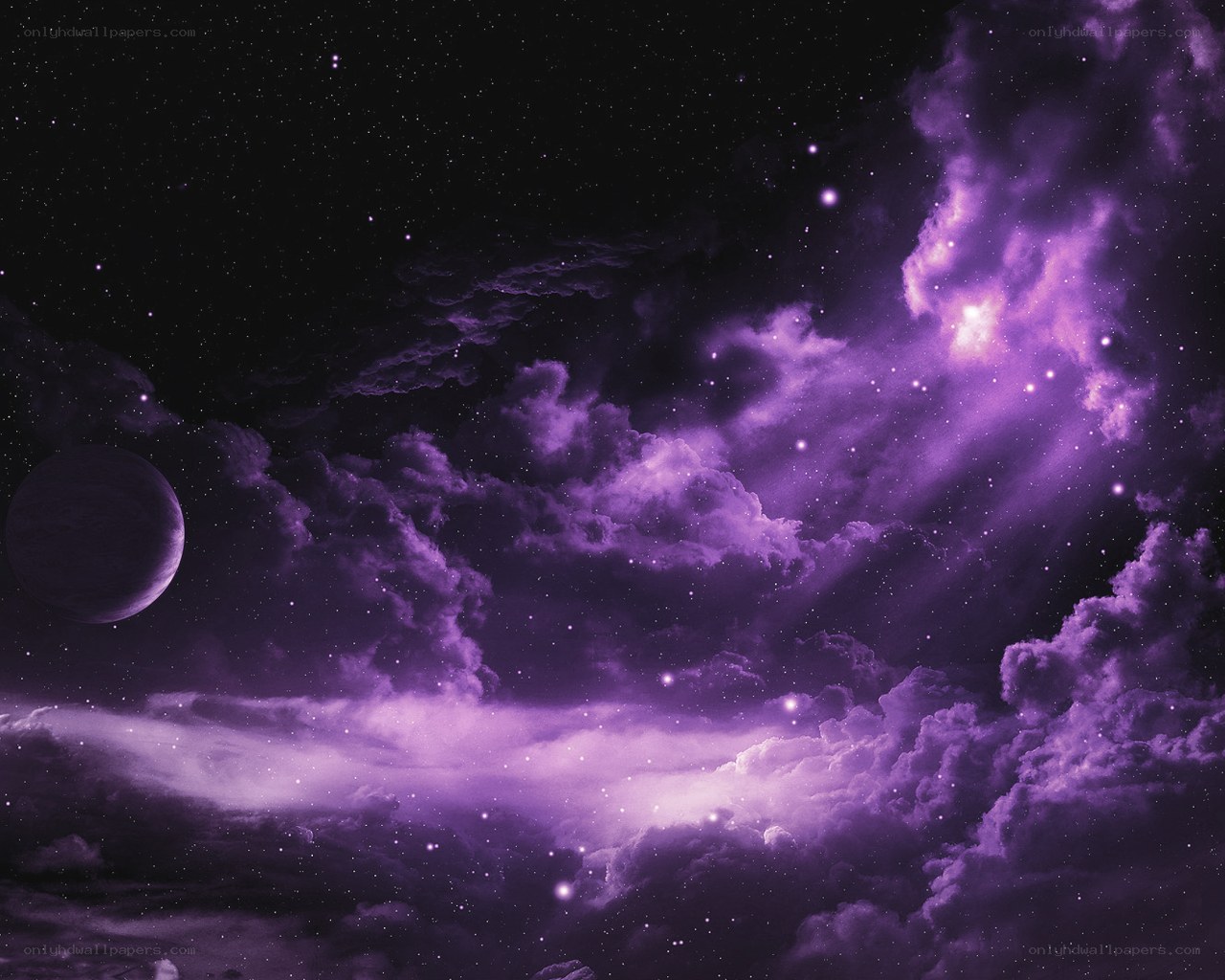 Purple nebula in space