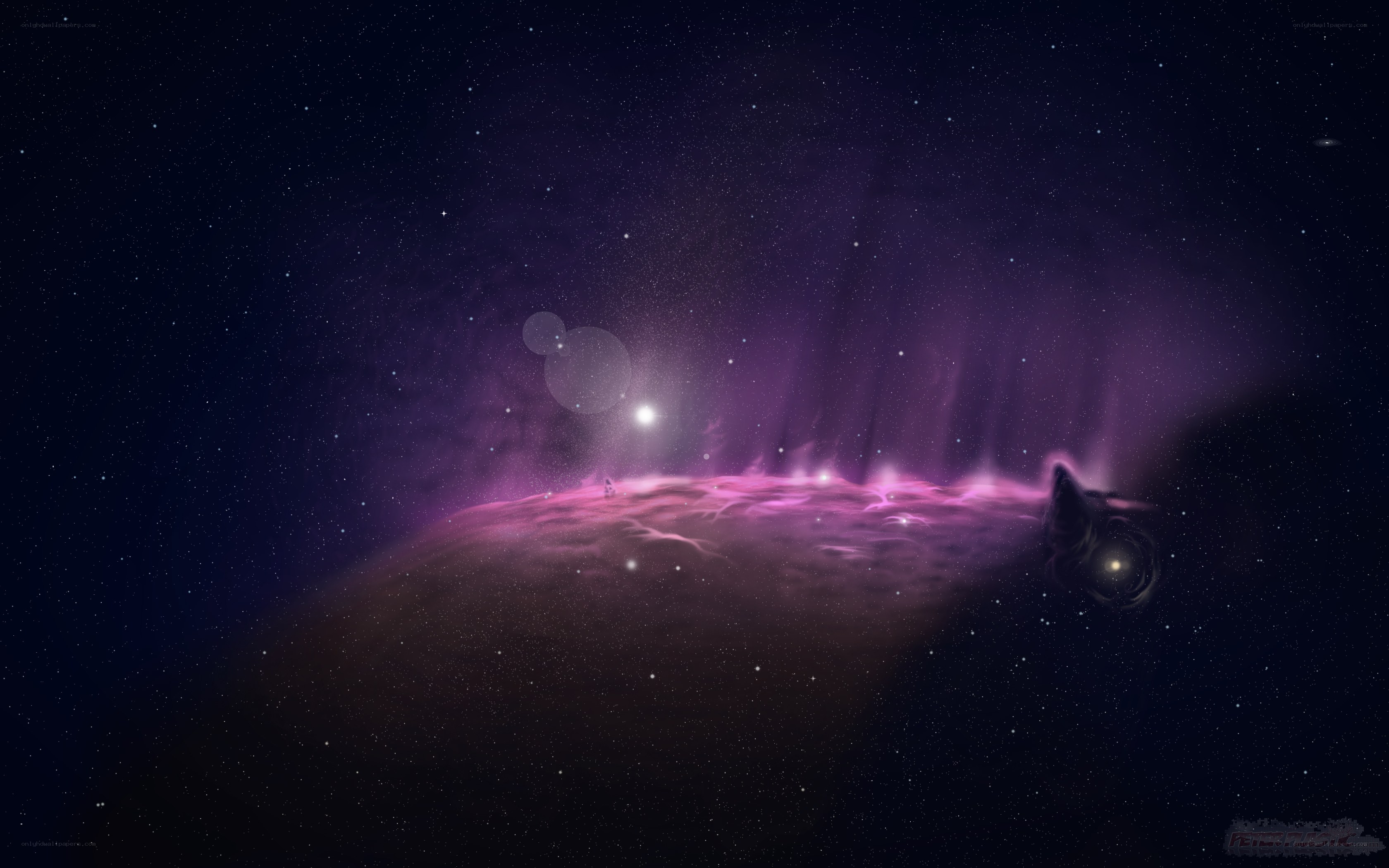 Purple nebula in space