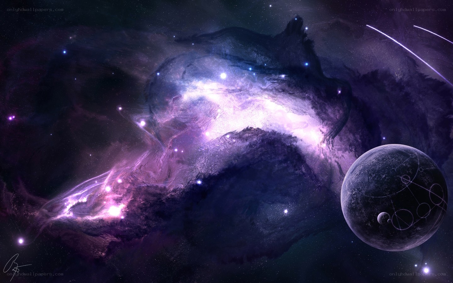 Purple Nebula in Space