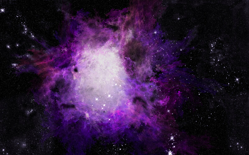 Purple nebula in space