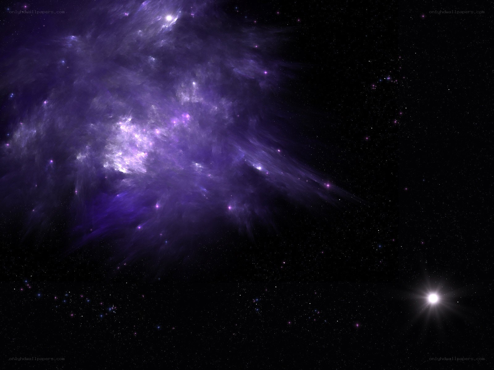 Purple nebula in space