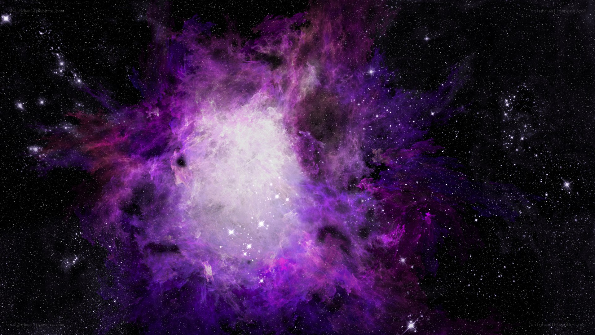 Purple nebula in space
