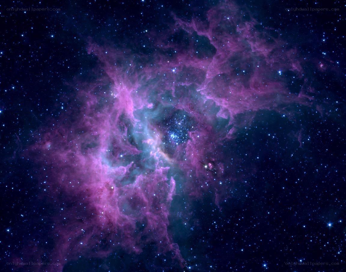 Purple nebula in space