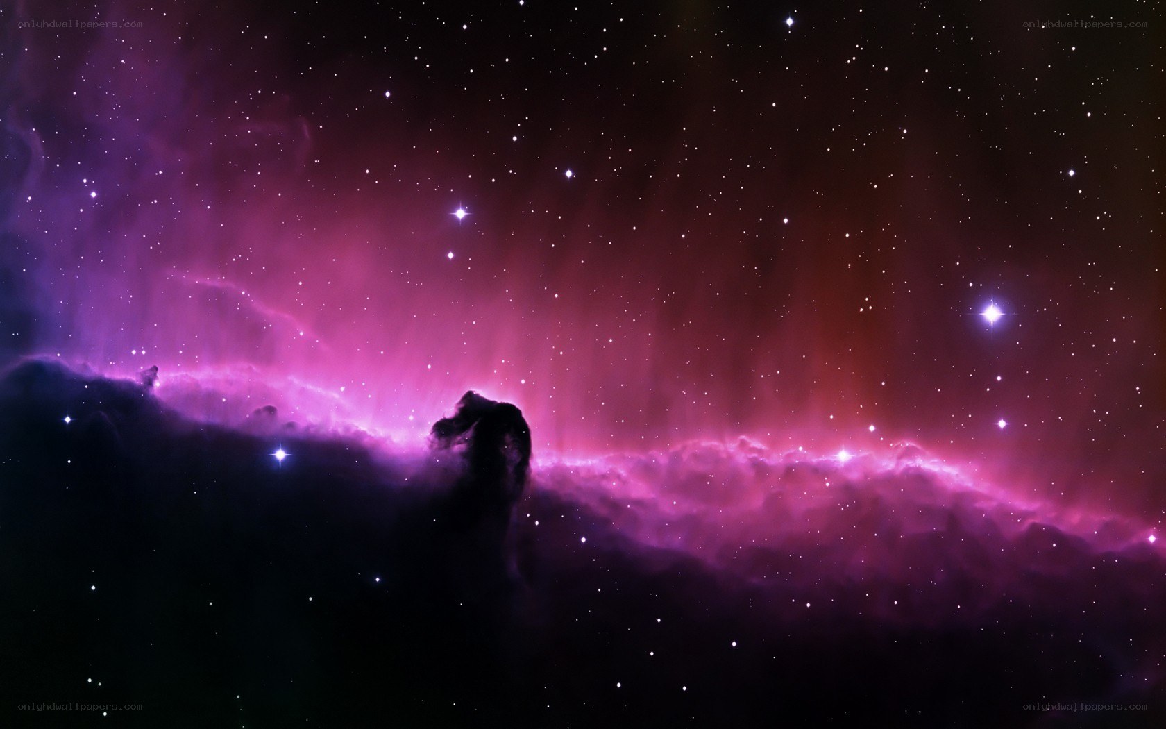 Purple nebula in space
