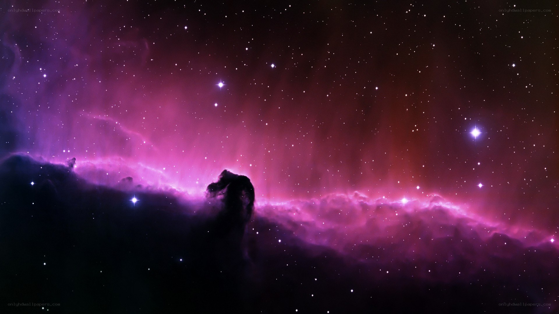 Purple nebula in space