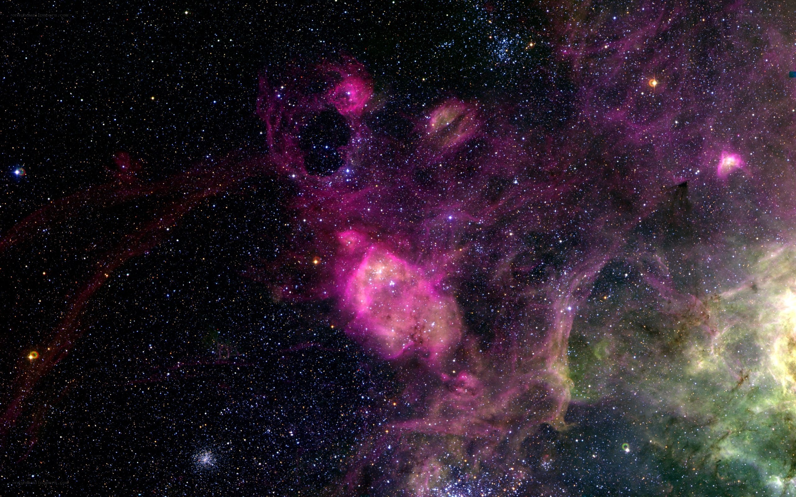 Purple nebula in space