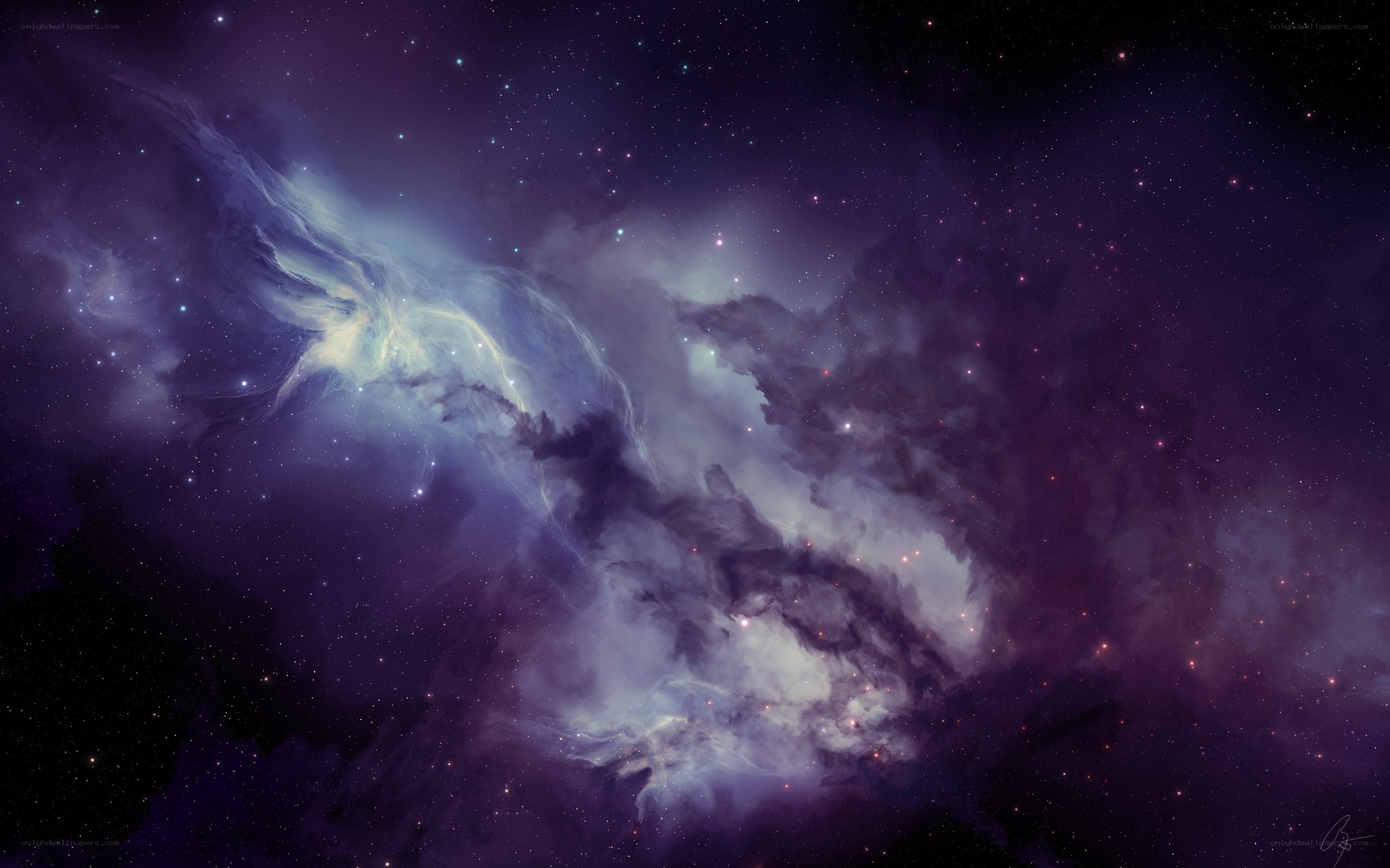 Purple nebula in space