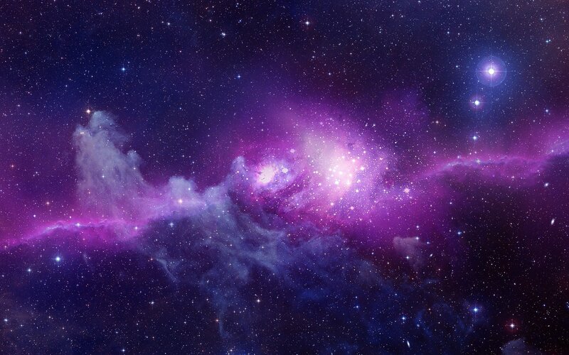 Purple Nebula in Space — Cosmic, Digital Art, Stars, Gas Clouds, Cosmic Dust