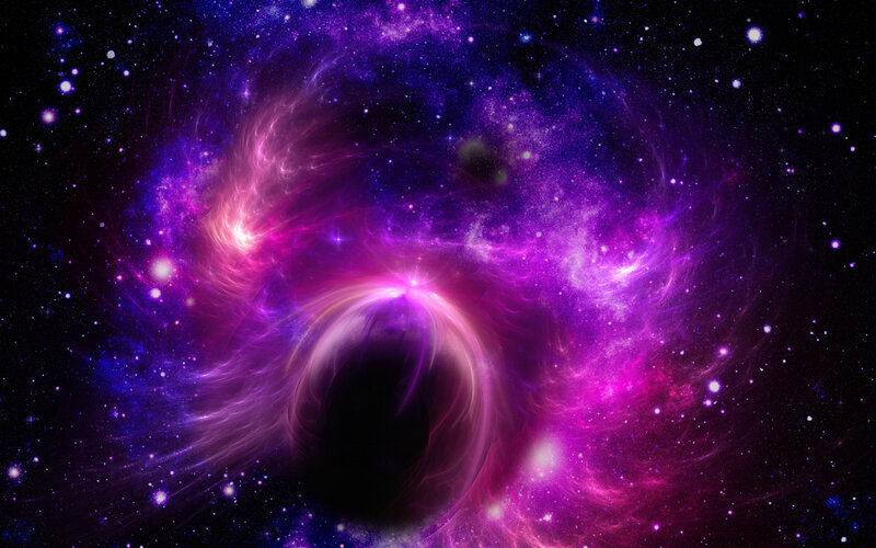 Purple Nebula in Space — Cosmic, Digital Art