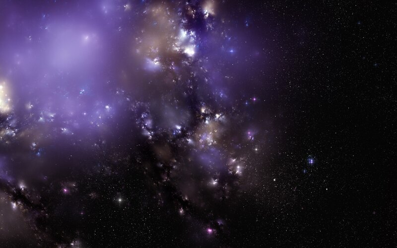 Purple Nebula in Space — Cosmic, Gas Clouds