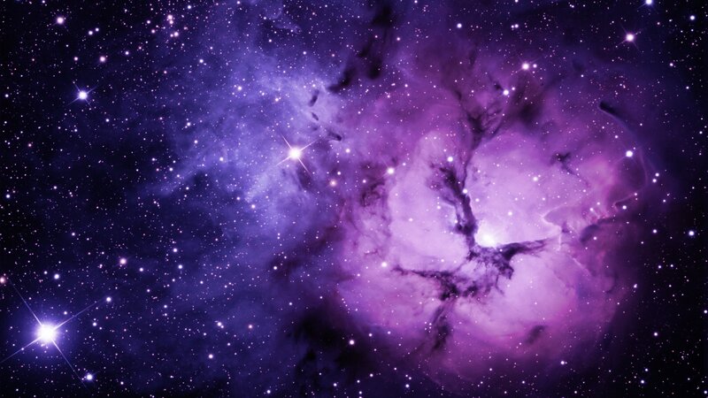 Purple Nebula in Space — Cosmic, Night, Photograph, Stars