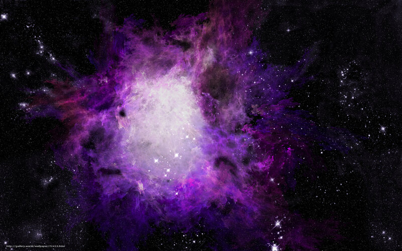 Purple Nebula in Space — Dramatic, Digital Art, Stars, Gas Clouds