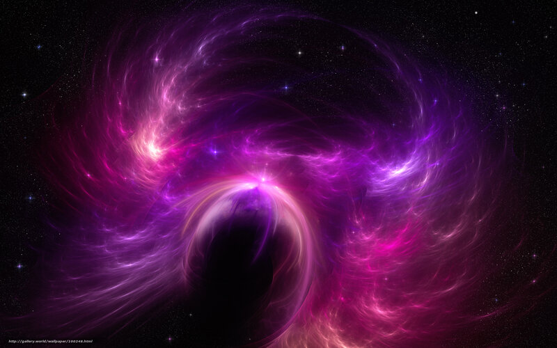Purple Nebula in Space — Dramatic, Night, Digital Art