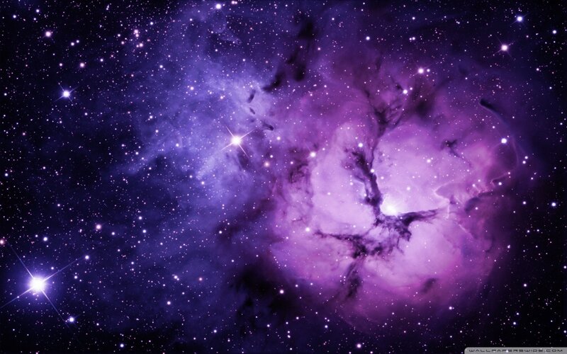 Purple Nebula in Space — Dramatic, Night, Photograph, Stars