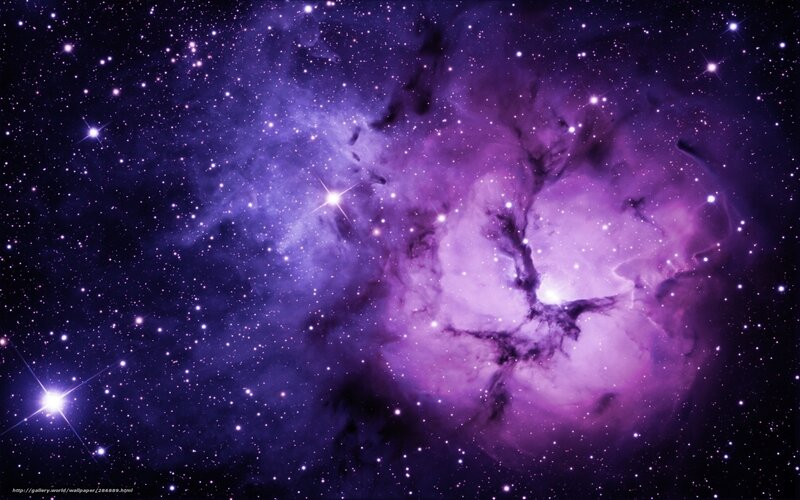 Purple Nebula in Space — Dramatic, Night, Photograph