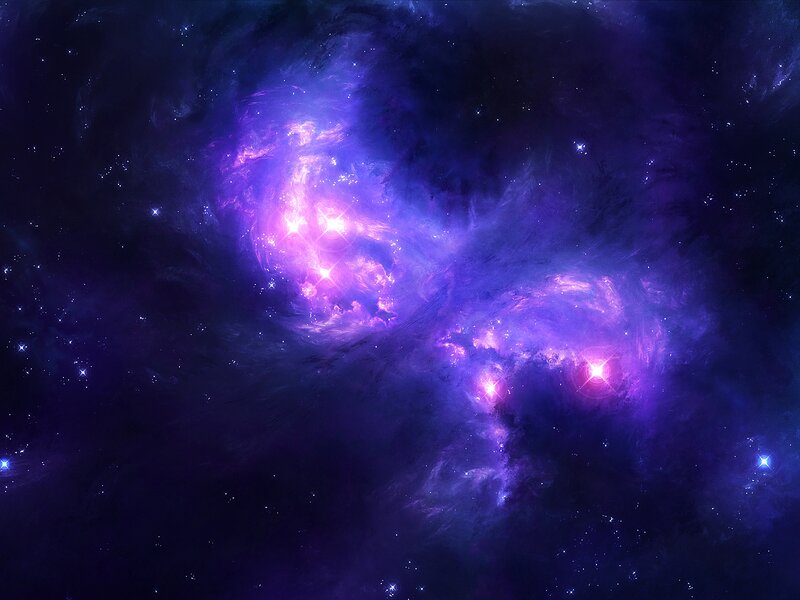 Purple Nebula in Space — Mystical