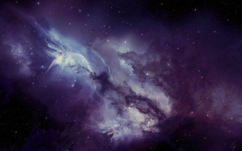Purple Nebula in Space — Serene, Night