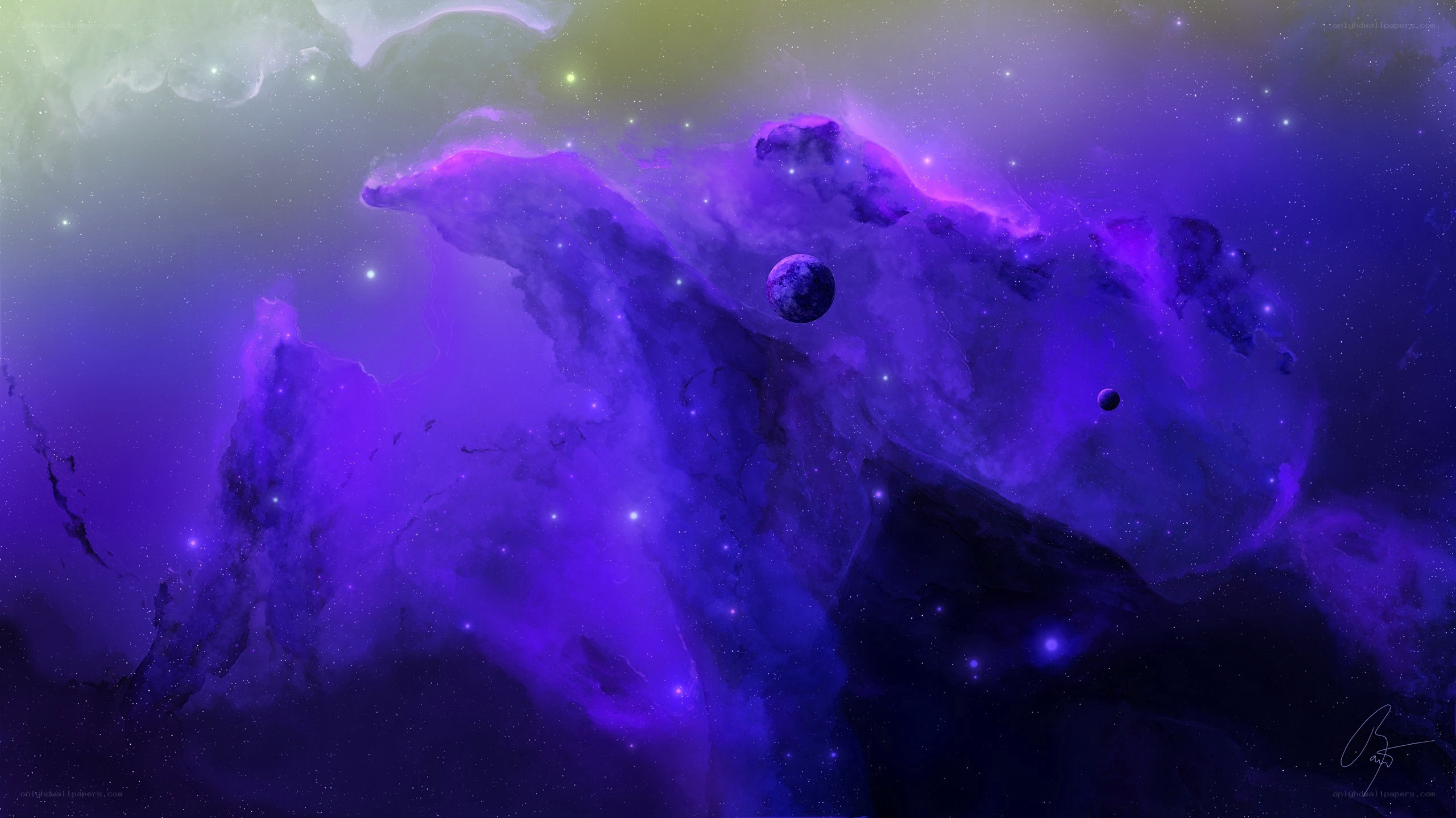 purple nebula space scene