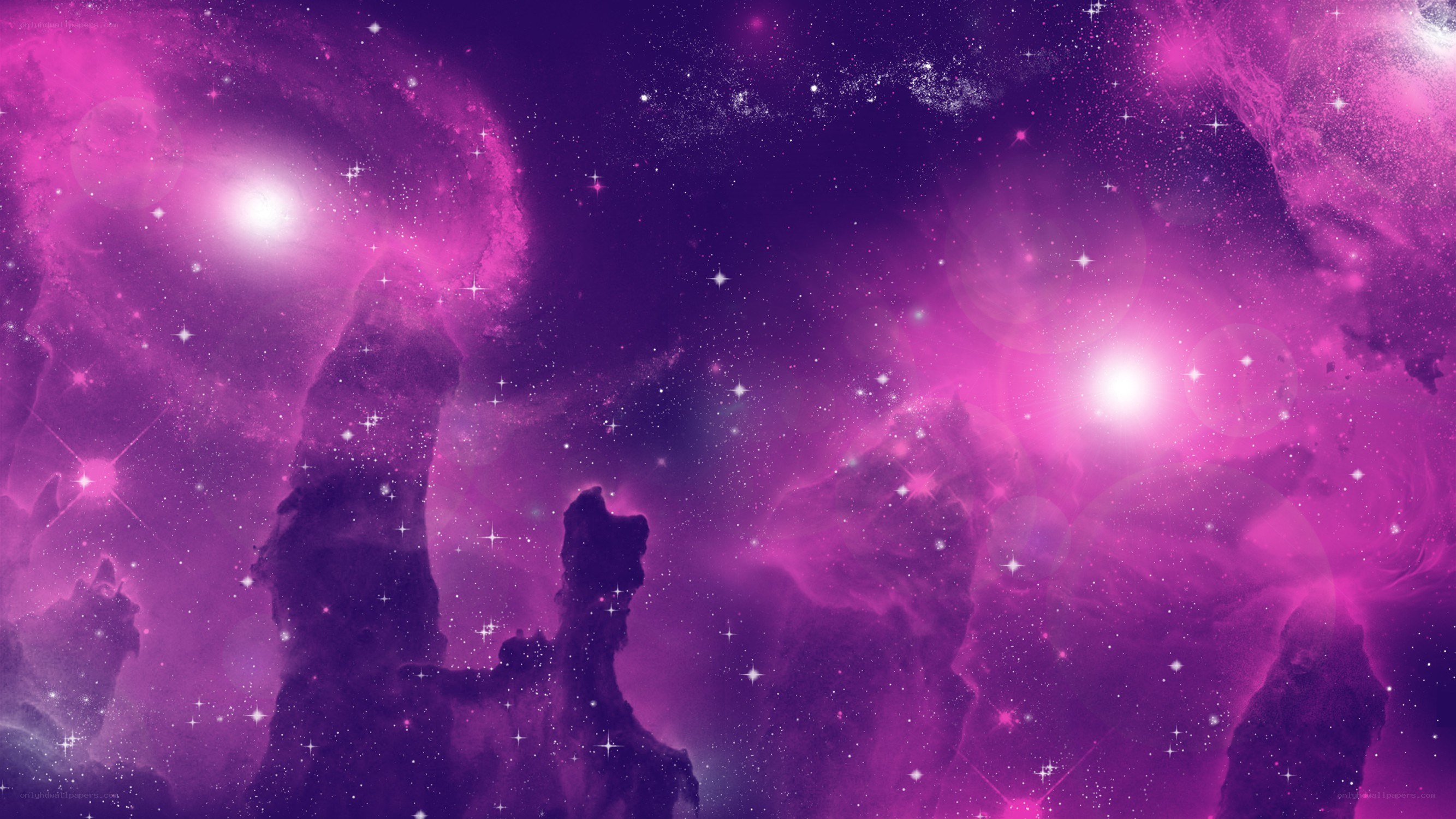 purple nebula space scene
