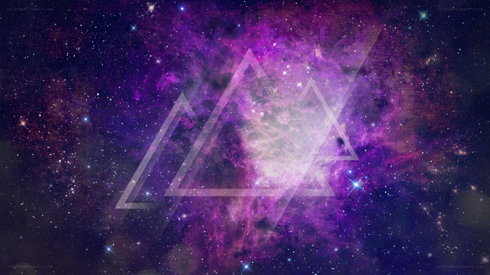 purple nebula with geometric overlay