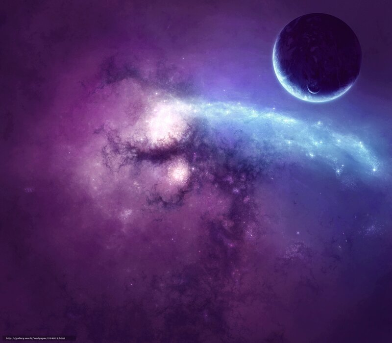 Purple Nebula with Planet