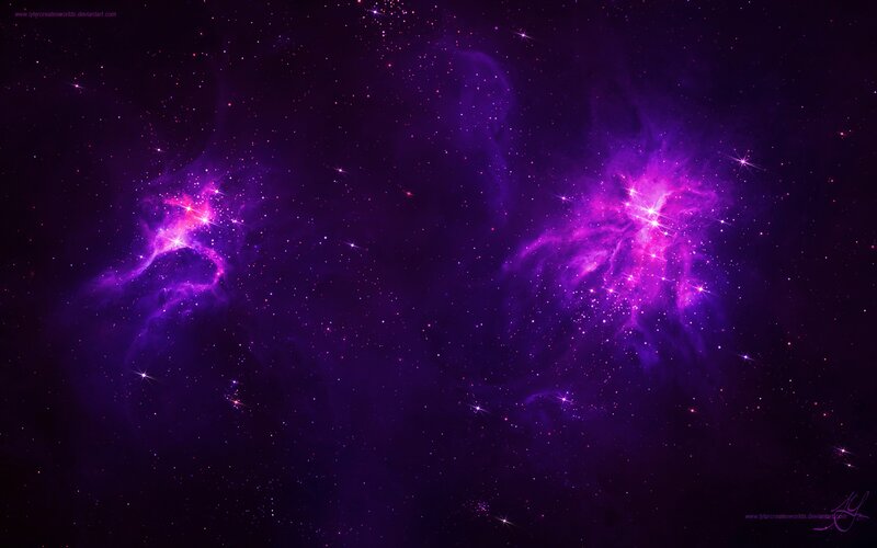 Purple Nebulae in Space — Cosmic, Night