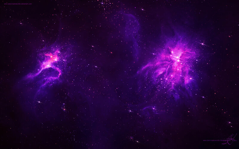 Purple Nebulae in Space — Cosmic