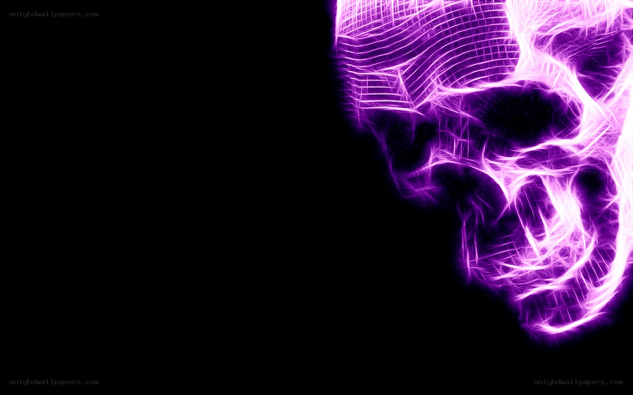 purple neon skull design