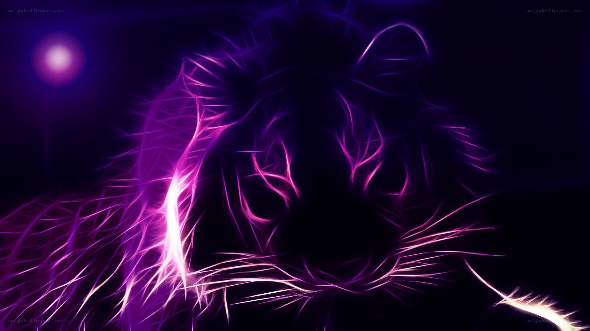 purple neon tiger head
