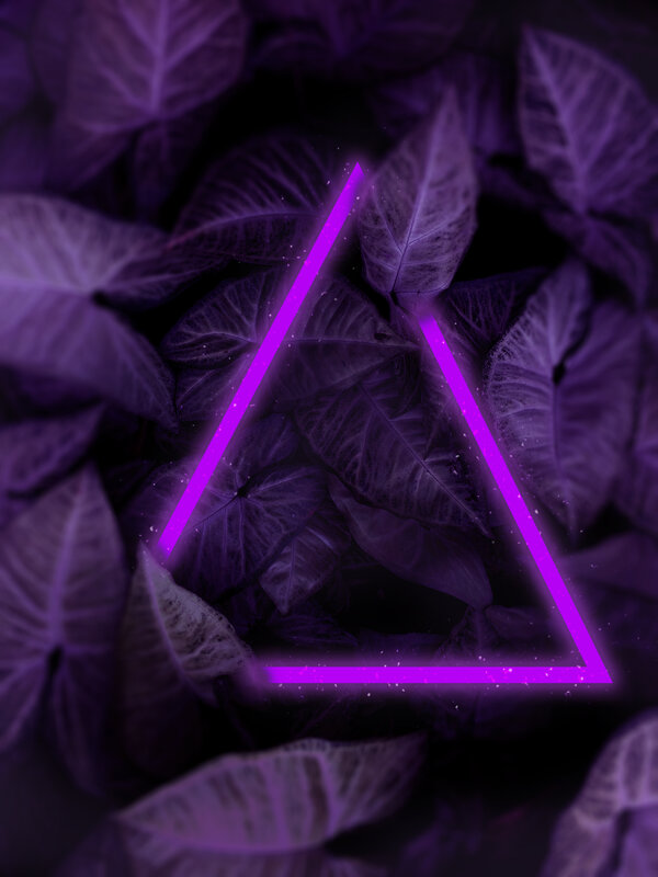 Purple Neon Triangle