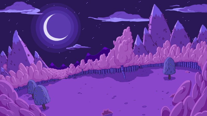 purple night landscape