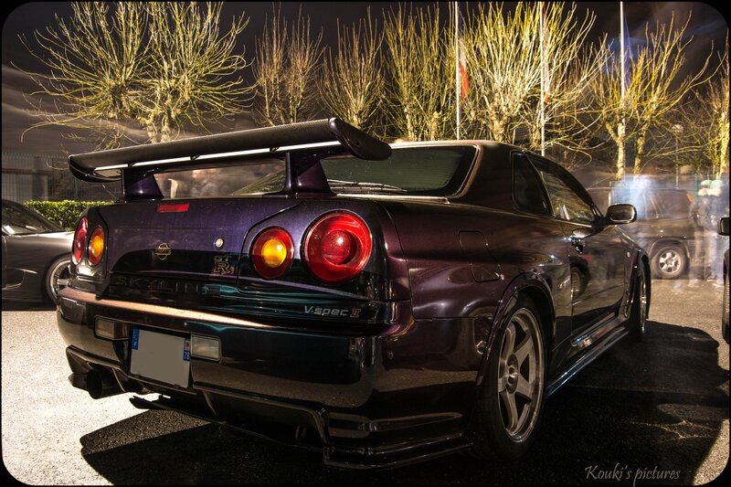 Purple Nissan Skyline — Dramatic