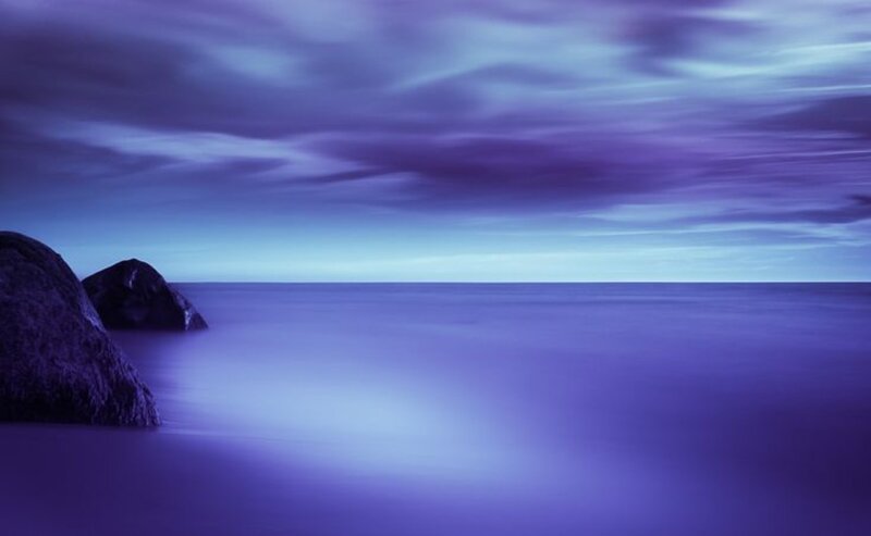 Purple Ocean at Dusk — Serene