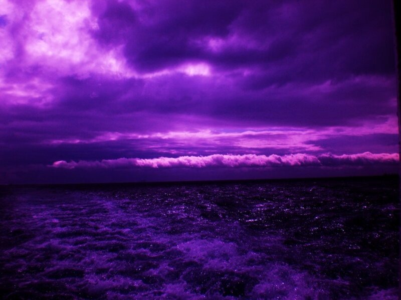 Purple Ocean at Night — Dramatic