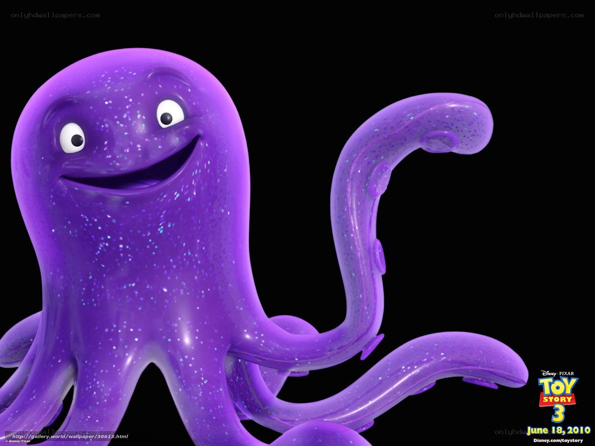 Purple octopus character