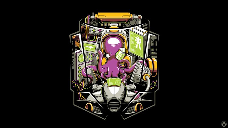 Purple Octopus in Cockpit