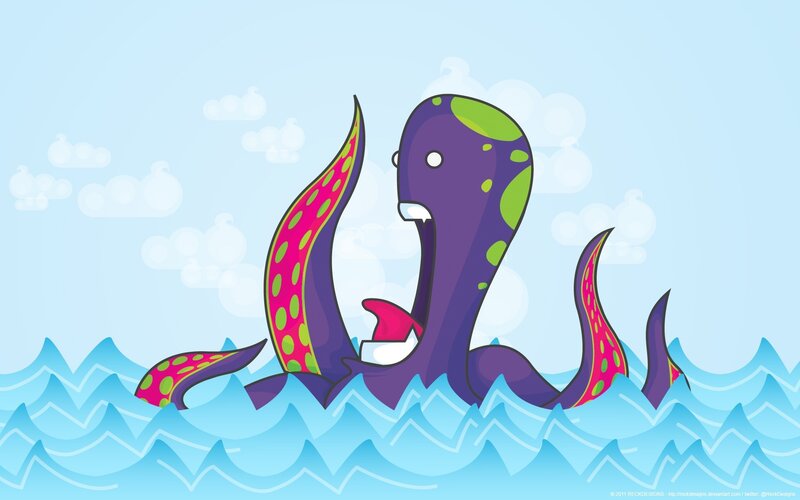 purple octopus in ocean