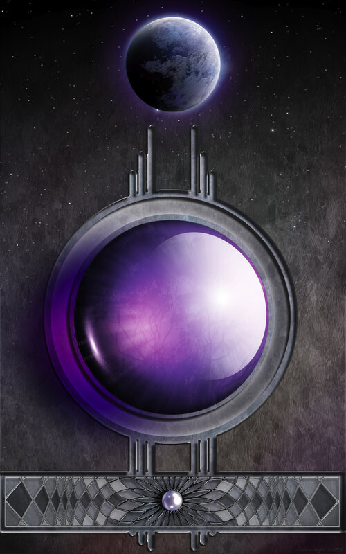 purple orb in space
