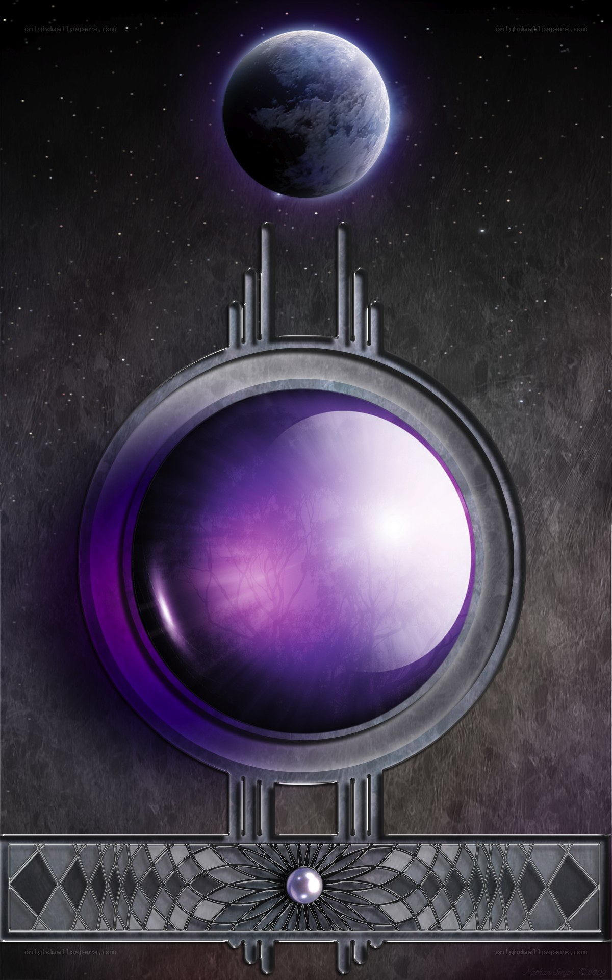 purple orb in space