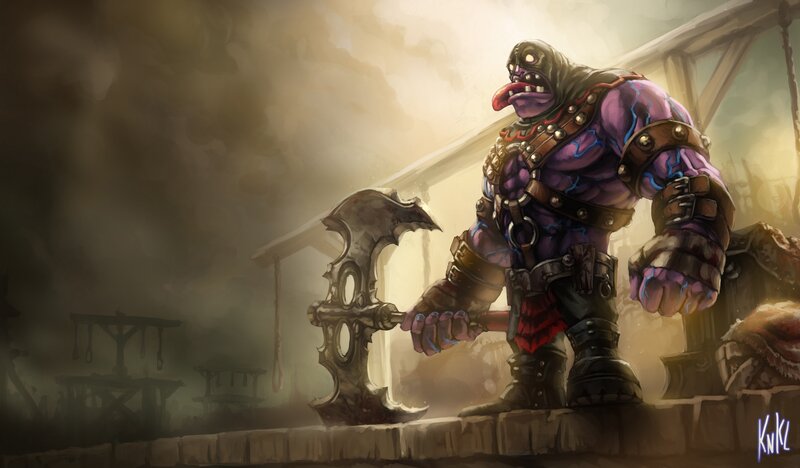 Purple Orc with Axe — Dramatic