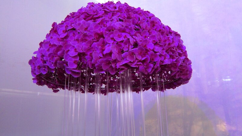 Purple Orchid Chandelier