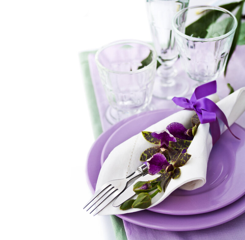 Purple Orchid on Napkin