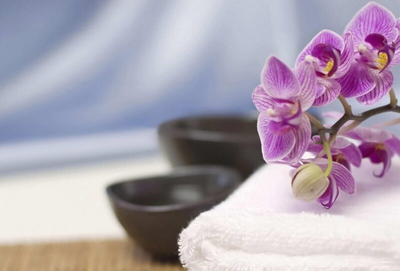 Purple Orchid on Towel