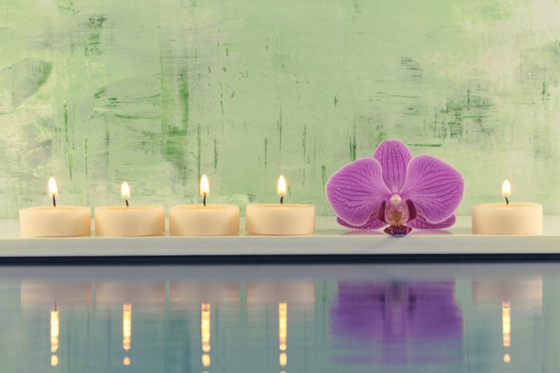 Purple Orchid with Candles