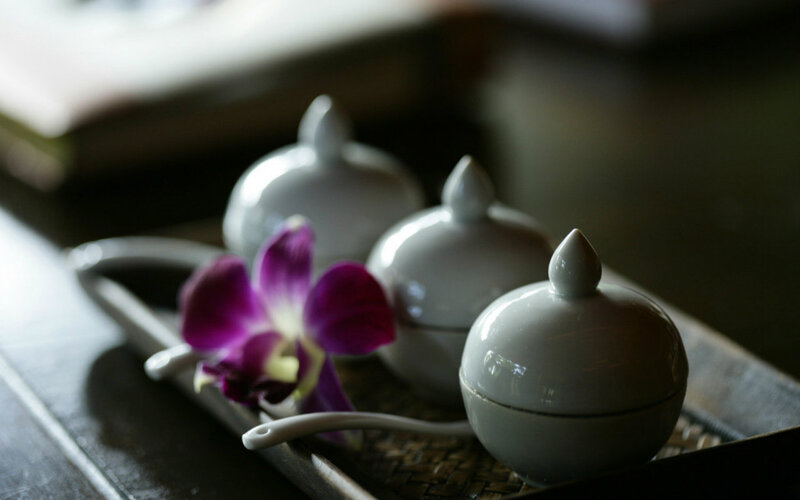 Purple Orchid with Ceramic Pots