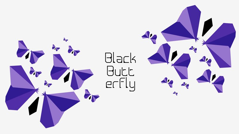 Purple Origami Butterflies — Minimalist