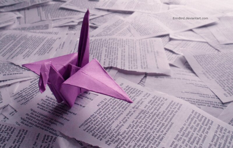 Purple Origami Crane