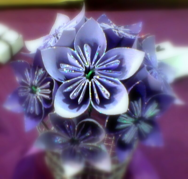 Purple Origami Flowers