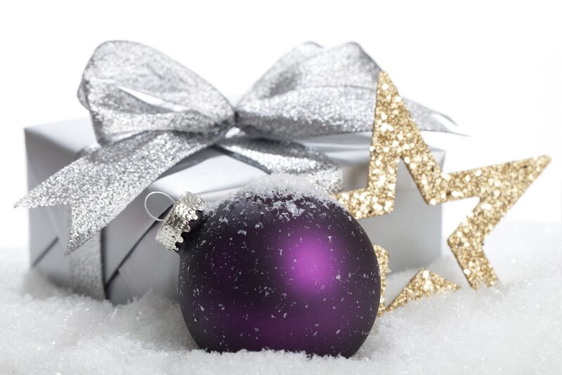 Purple Ornament in Snow