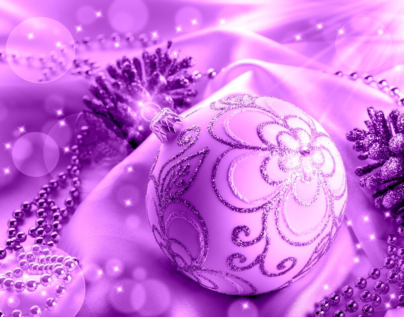 Purple Ornament on Fabric